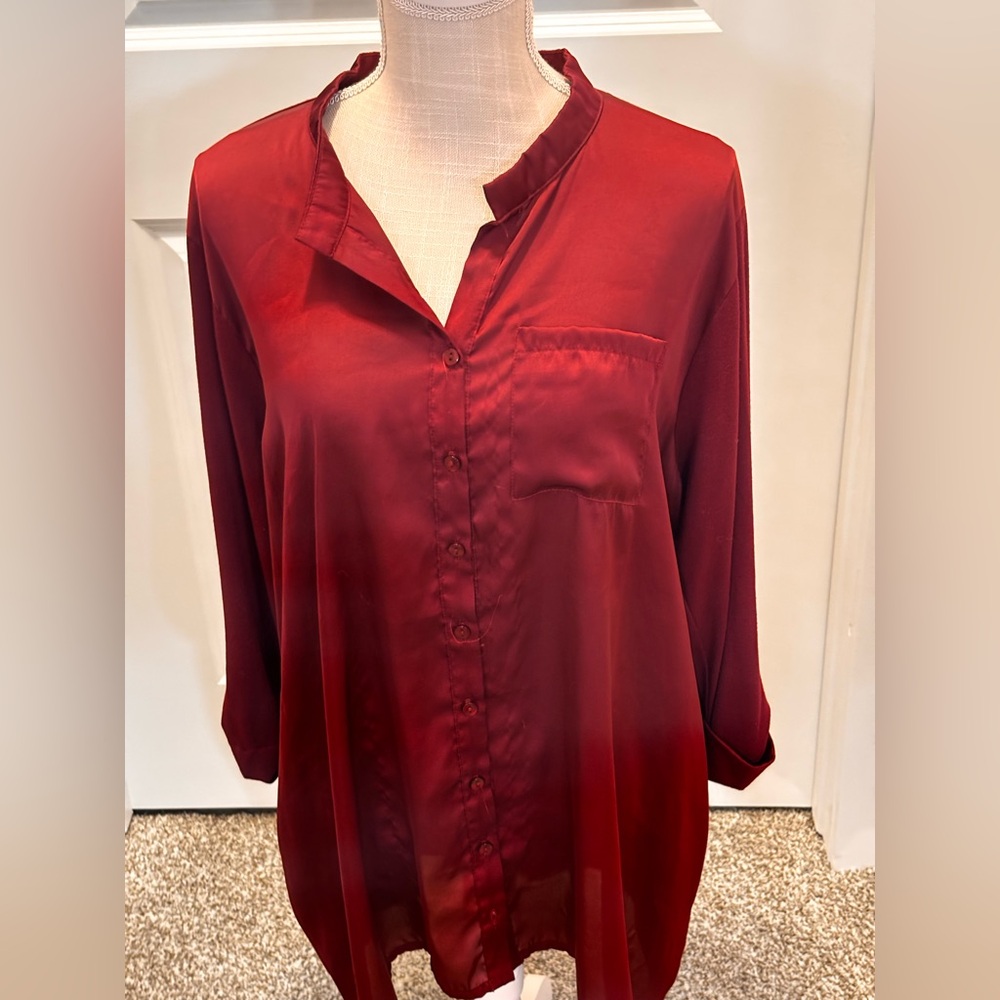 Vibrant Maroon long tail blouse